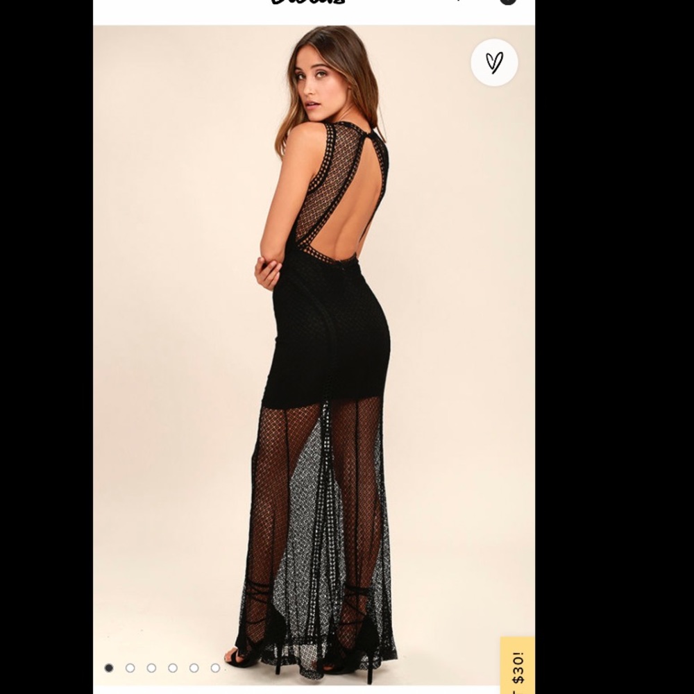 Lulu’s black mesh maxi dress